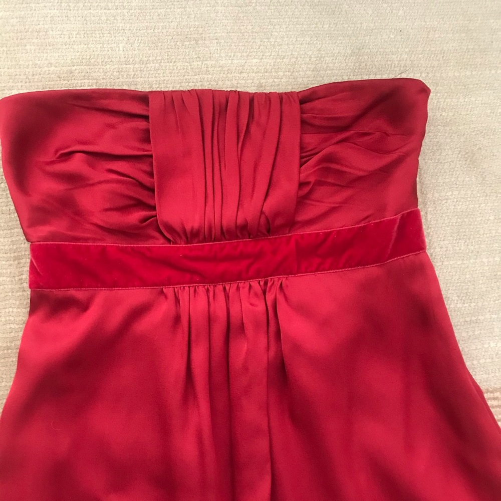 Banana Republic Red Silk/Velvet Dress